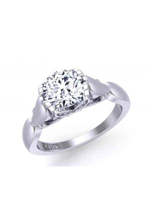 Solitaire Distinct solitaire curvy artistic 2.7mm ring 1460SOL-A 