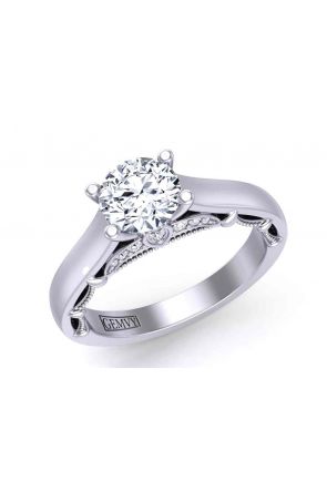  Grand 4-prong solitaire sleek cathedral 2.8mm engagement ring 1470SOL-G 