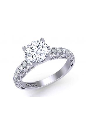  Heirloom custom designed Split U-cut Pavé diamond Pavé 2.9mm ring 1509S-K 