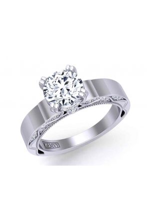 Edwardian Bold solitaire detailed gallery  3.9mm engagement ring 1510SOL-A 