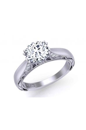 Engagement Rings Floral vintage 4-prong solitaire 3mm engagement ring 1529SOL-D 