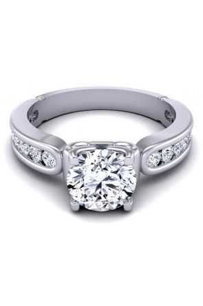 Channel set graduated diamond wide band modern 3.1mm engagement ring SW-1440-E 