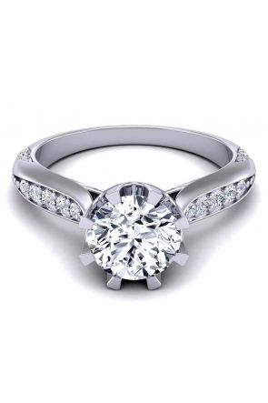  Swan inspired elegant tapered shank cathedral style eight-prong 2mm engagement ring SW-1450-D 