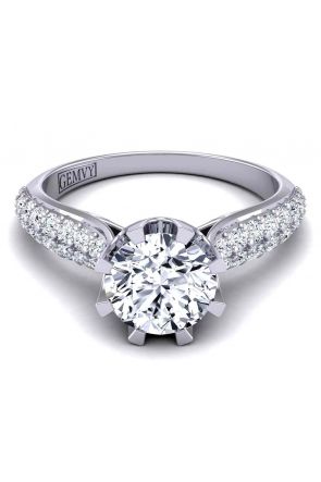 Luxury curvy micro-pavé cathedral style eight-prong 2.8mm setting SW-1450-E 