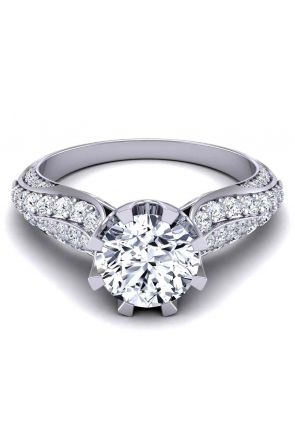  High-end luxury surface pavé eight-prong 3mm bold engagement ring SW-1450-G 