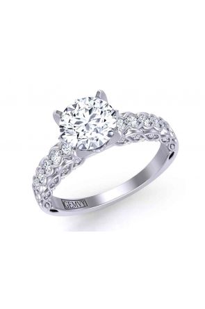 Edwardian Detailed unique band bold diamond Pavé 2.9mm designer ring 1509S-R 
