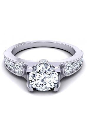  Minimalist ultra-modern graduated diamonds round 2.4mm engagement ring SW-1070-C 