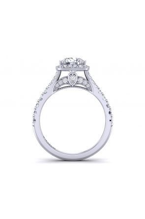 Split shank floating halo pavé  cathedral engagement ring PR-1470CH-A 
