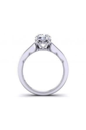 Channel set unique prong swan inspired round diamond 3.4mm setting SW-1154-B 
