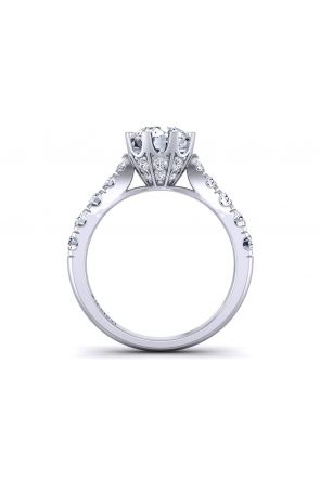 Pavé Tapered U cut petite pavé crown diamond engagement ring SW-1450-N 
