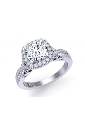  Feminine elegant twsited band halo pavé diamond ring SWAN-1178-HF 