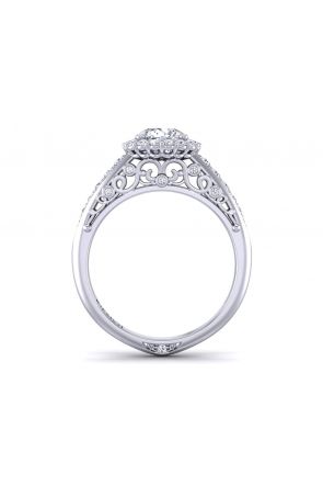 Floral Halo Graduated diamond channel pavé halo engagement ring TEND-1180-HG 