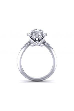  Unique band designer engagement ring with exquisite floral halo  TLP-1200H-MH 