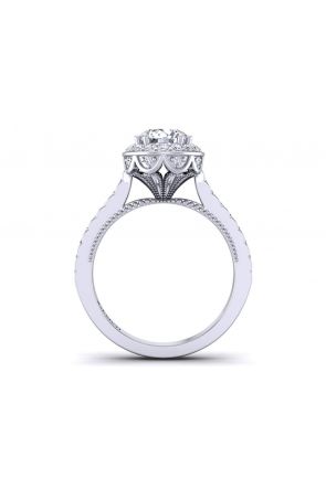  High profile cathedral vintage style halo engagement ring WIST-1517-D 