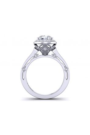 Halo Designer modern vintage milgrain engagement ring WIST-1517-E 