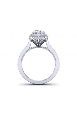 Victorian pavé set cathedral victorian style halo diamond engagement ring WIST-1517-F 