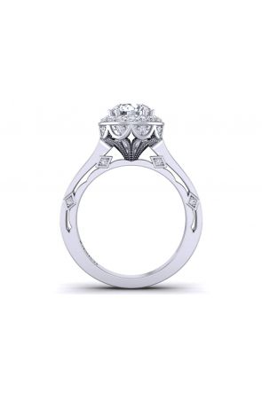 Halo Bold micro pavé vintage style designer engagement ring WIST-1517-M 