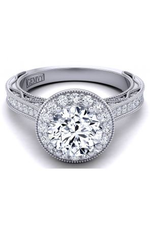  Modern vintage style pavé set halo diamond engagement ring WIST-1529-HA 