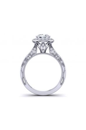Halo Tapered pavé set high profile cathedral diamond engagement ring WIST-1529-HC 