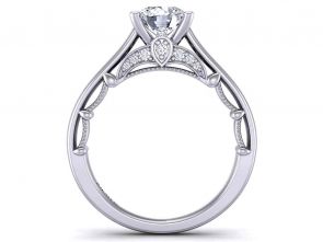 Cathedral Detailed 4-prong solitaire contemporary cathedral 2.8mm engagement ring 1470SOL-C 
