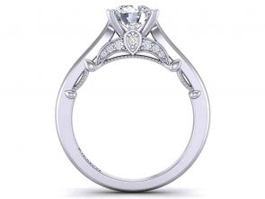 Cathedral Intricate 4-prong solitaire contemporary cathedral 2.6mm engagement ring 1470SOL-D 
