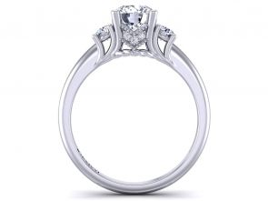Art Deco Solitaire vintage 3-stone round-cut diamond engagement ring HEIR-1345-3D 