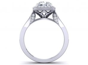 Cathedral Designer Unique modern engagement custom diamond ring. HEIR-1476-J 