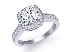 Art Deco Intricate art deco inspired vintage diamond engagement ring HEIR-1345-HF 