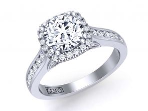 Cathedral Unique channel set cathedral diamond halo engagement ring PR-1470CH-E 