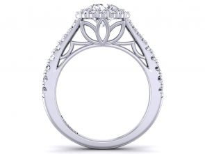 Cathedral Split shank cathedral halo diamond engagement ring Mariposa-HA 