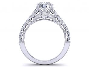 Cathedral Contemporary luxury prong set  cathedral engagement ring  PRT-1470-TK 