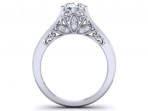 Cathedral Designer cathedral style pavé diamond engagement ring SWAN-1178-A 