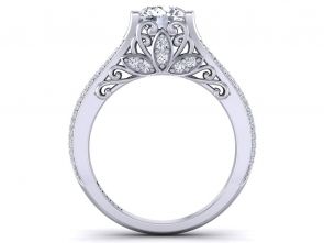 Cathedral Micro pavé cathedral style diamond engagement ring SWAN-1178-B 