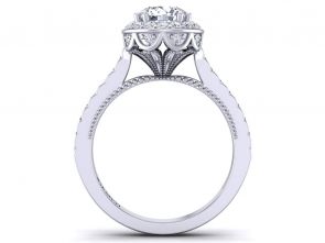 Cathedral High profile cathedral vintage style halo engagement ring WIST-1517-D 