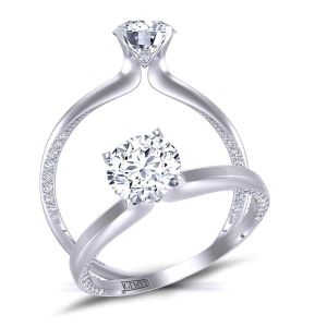  Modern petite solitaire swan inspired engagement 2mm ring 1176SOL-A 
