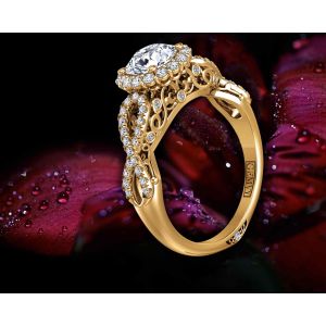  Vintage Inspired Flower Infinity Diamond Engagement Ring 