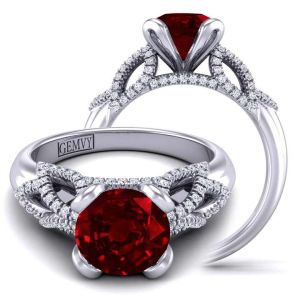  Unique artistic contempory ruby  engagement ring -Art Nouveau RBY-1242-R 