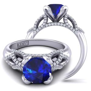  Unique artistic contempory sapphire  engagement ring -Art Nouveau  SPH-1242-R 