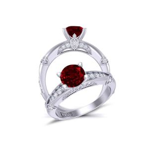  Unique Ruby and diamond 4-prong ruby engagement ring setting RBY-1470S-15 