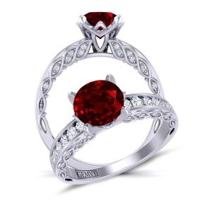  Channel set modern  unique vine inspired ruby diamond ring RBY-1509S-D 