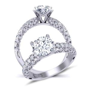  Heirloom custom designed Split U-cut pavé  diamond pavé  2.9mm ring 1509S-K 