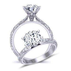 Vintage Style nature inspired filigree engagement ring 1510P-A 