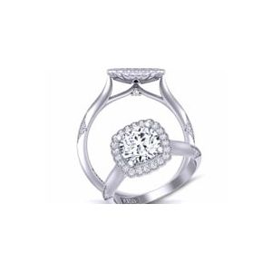  Unique band solitaire flower halo diamond engagement setting  SPH-HEIR-1539-HF 