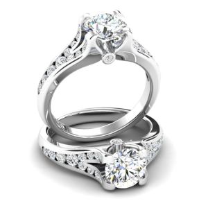  Modern swan inspired designer channel set diamond ring SW-1070-J 