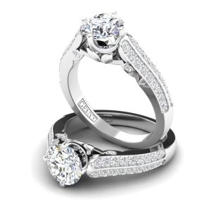  Two-Row Pavé-Set Modern Diamond Engagement Ring SW-1437-H 