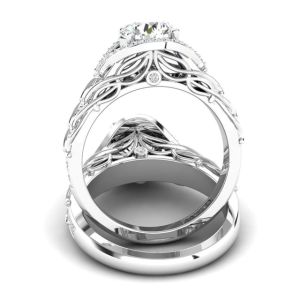  Art Nouveau Style Nature inspired diamond engagement ring AUTM-1317H-BH 