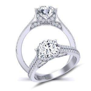  Butterfly inspired custom designed moissanite  diamond ring MSNT-BUTTERFLY-1263-C color 14K White Gold