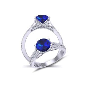  Butterfly inspired custom designed sapphire  diamond ring SPH-BUTTERFLY-1263-C 