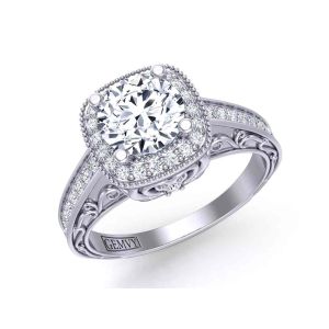  pavé  channel edwardian style diamond engagement ring setting HEIR-1129-F 