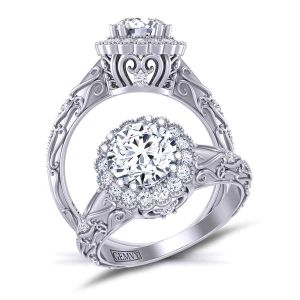  Heirloom victorian style floral engagement setting HEIR-1129-G 